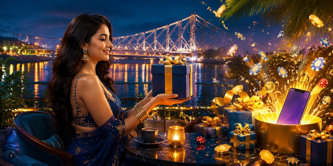 Aerial evening view of Kolkata Howrah Bridge highlighting casino entertainment